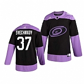 Hurricanes 37 Andrei Svechnikov Black Purple Hockey Fights Cancer Adidas Jersey Dzhi,baseball caps,new era cap wholesale,wholesale hats